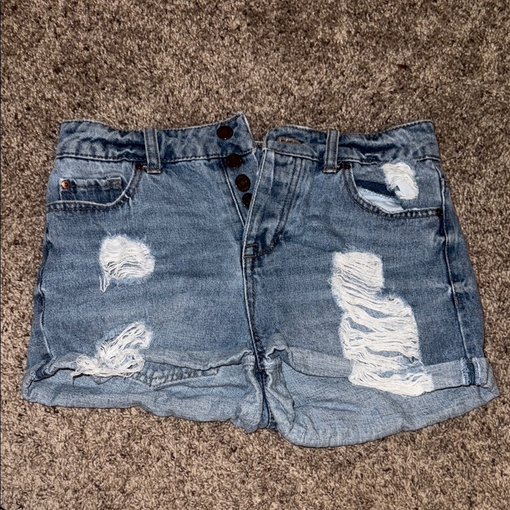 Distressed Denim Shorts